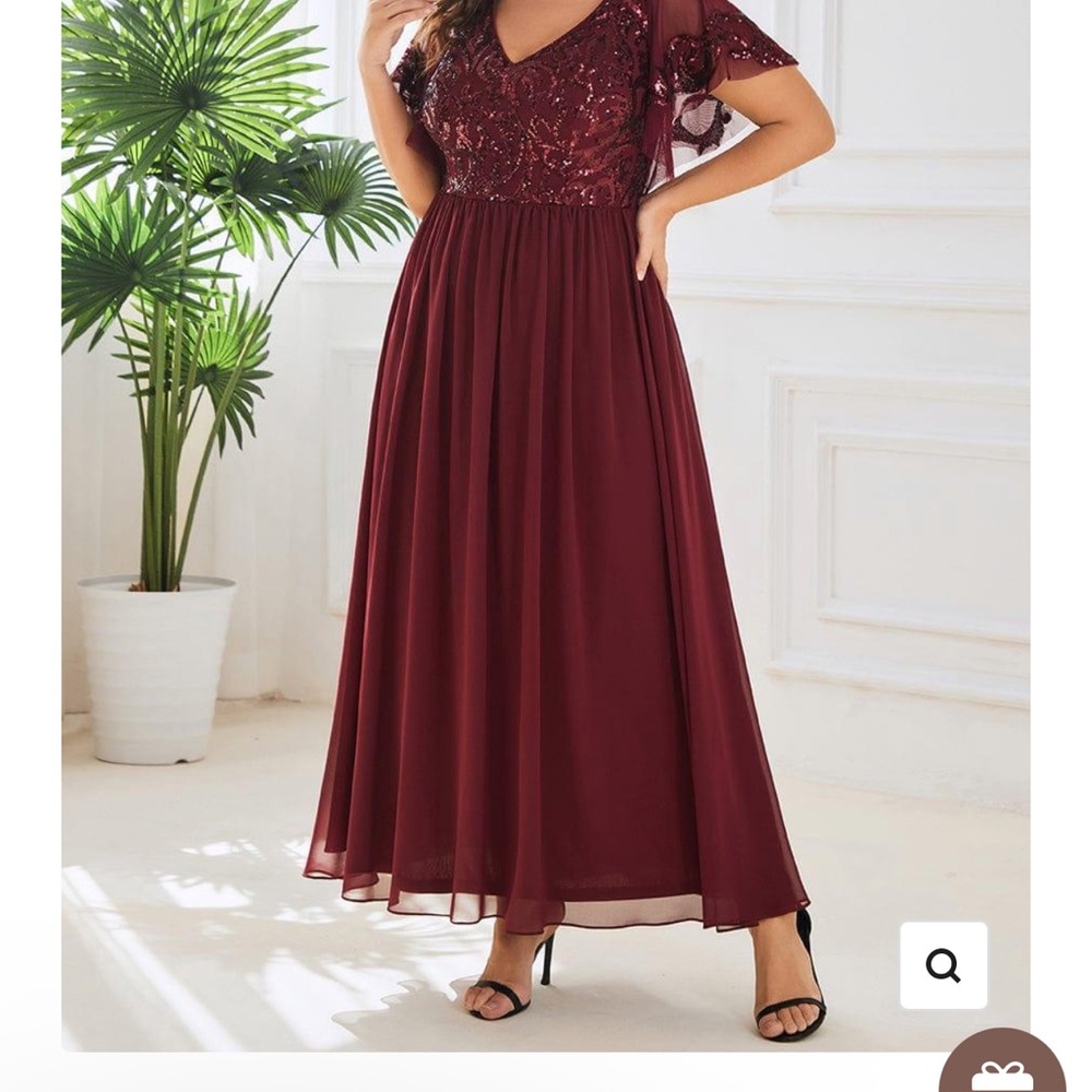 Elegant Burgundy Lace Dress